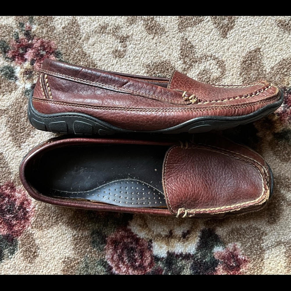 LL Bean brown leather loafers